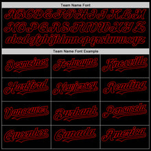 Load image into Gallery viewer, Custom Black Red Pinstripe Red Authentic Sleeveless Baseball Jersey
