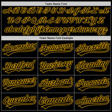 Load image into Gallery viewer, Custom Black Gold Authentic Throwback Baseball Jersey
