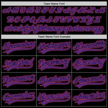 Load image into Gallery viewer, Custom Black Purple-Pink Authentic Throwback Baseball Jersey
