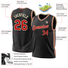 Load image into Gallery viewer, Custom Black Red-Cream Authentic Throwback Basketball Jersey

