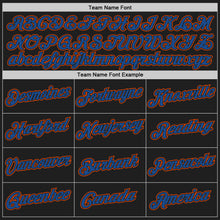 Load image into Gallery viewer, Custom Black Blue-Orange Authentic Throwback Basketball Jersey
