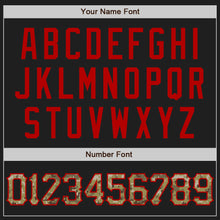 Load image into Gallery viewer, Custom Black Camo-Red Authentic Baseball Jersey
