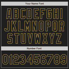 Load image into Gallery viewer, Custom Black Old Gold-Red Authentic Baseball Jersey
