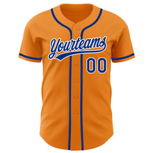 Load image into Gallery viewer, Custom Bay Orange Royal-White Authentic Baseball Jersey
