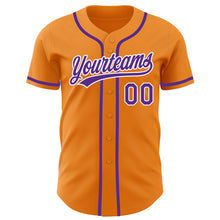 Load image into Gallery viewer, Custom Bay Orange Purple-White Authentic Baseball Jersey
