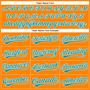 Custom Bay Orange Teal-White Authentic Baseball Jersey