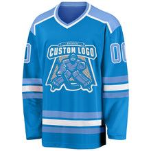 Load image into Gallery viewer, Custom Blue Light Blue-White Hockey Jersey
