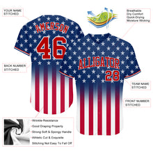 Load image into Gallery viewer, Custom Blue Red-White 3D American Flag Fashion Authentic Baseball Jersey
