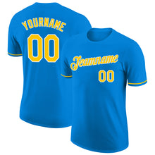 Load image into Gallery viewer, Custom Blue Gold-White Performance T-Shirt

