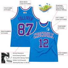 Load image into Gallery viewer, Custom Blue Purple-White Authentic Throwback Basketball Jersey
