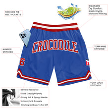 Load image into Gallery viewer, Custom Blue Red-White Authentic Throwback Basketball Shorts
