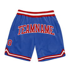 Load image into Gallery viewer, Custom Blue Red-White Authentic Throwback Basketball Shorts
