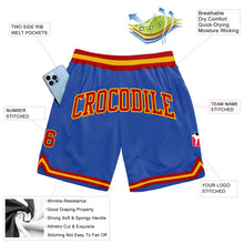 Load image into Gallery viewer, Custom Blue Red-Gold Authentic Throwback Basketball Shorts
