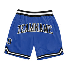 Load image into Gallery viewer, Custom Blue Black-White Authentic Throwback Basketball Shorts
