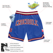 Load image into Gallery viewer, Custom Blue Maroon-Cream Authentic Throwback Basketball Shorts
