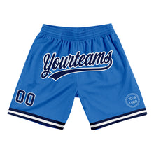 Load image into Gallery viewer, Custom Blue Navy-White Authentic Throwback Basketball Shorts
