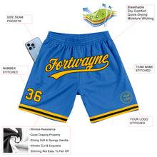 Load image into Gallery viewer, Custom Blue Gold-Black Authentic Throwback Basketball Shorts
