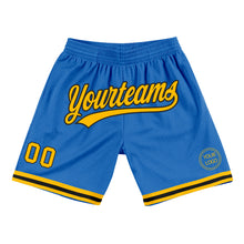 Load image into Gallery viewer, Custom Blue Gold-Black Authentic Throwback Basketball Shorts
