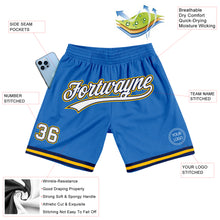 Load image into Gallery viewer, Custom Blue White Navy-Gold Authentic Throwback Basketball Shorts
