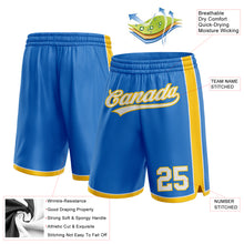 Load image into Gallery viewer, Custom Blue White-Yellow Authentic Basketball Shorts
