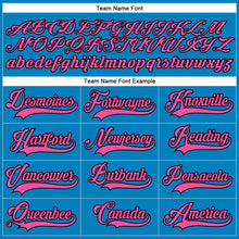 Load image into Gallery viewer, Custom Blue Pink-Black Hockey Lace Neck Jersey
