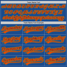 Load image into Gallery viewer, Custom Blue Gold Navy-Orange Authentic Throwback Baseball Jersey

