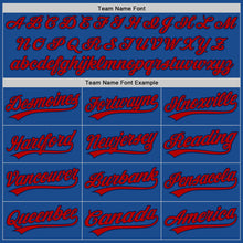 Load image into Gallery viewer, Custom Blue Red-Navy Authentic Throwback Baseball Jersey

