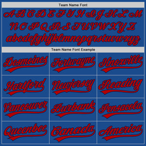 Custom Blue Red-Navy Authentic Throwback Baseball Jersey