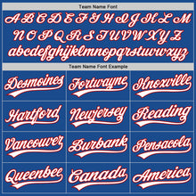 Load image into Gallery viewer, Custom Blue White-Red Authentic Throwback Baseball Jersey
