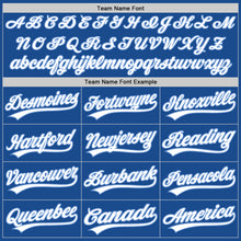 Load image into Gallery viewer, Custom Blue White-Light Blue Authentic Throwback Baseball Jersey
