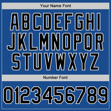Load image into Gallery viewer, Custom Blue Black-White Authentic Throwback Baseball Jersey
