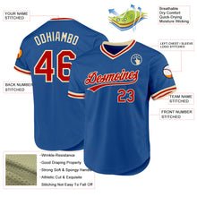Load image into Gallery viewer, Custom Blue Red-Cream Authentic Throwback Baseball Jersey
