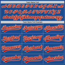 Load image into Gallery viewer, Custom Blue Red-Cream Authentic Throwback Baseball Jersey

