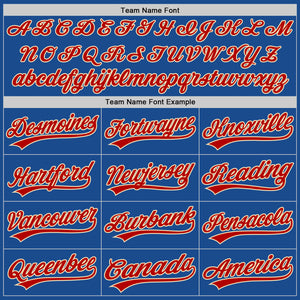 Custom Blue Red-Cream Authentic Throwback Baseball Jersey