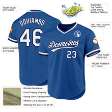 Load image into Gallery viewer, Custom Blue White-Navy Authentic Throwback Baseball Jersey
