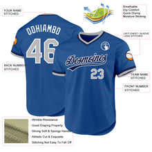 Load image into Gallery viewer, Custom Blue Gray Navy-White Authentic Throwback Baseball Jersey
