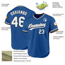 Load image into Gallery viewer, Custom Blue Gray-Black Authentic Throwback Baseball Jersey

