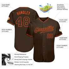 Load image into Gallery viewer, Custom Brown Brown-Orange Authentic Baseball Jersey
