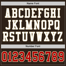 Load image into Gallery viewer, Custom Brown Red-Cream Mesh Authentic Football Jersey
