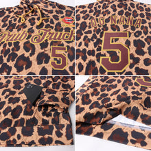 Load image into Gallery viewer, Custom Stitched Brown Brown-Old Gold 3D Pattern Design Leopard Sports Pullover Sweatshirt Hoodie
