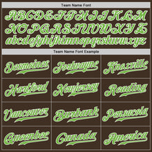 Load image into Gallery viewer, Custom Brown Neon Green-White Authentic Baseball Jersey
