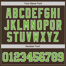 Load image into Gallery viewer, Custom Brown Neon Green-White Authentic Baseball Jersey
