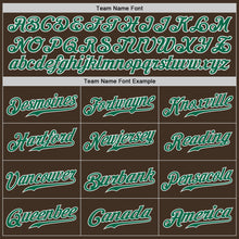 Load image into Gallery viewer, Custom Brown Kelly Green-White Authentic Baseball Jersey
