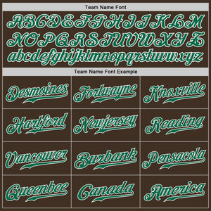 Custom Brown Kelly Green-White Authentic Baseball Jersey