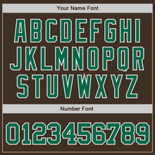 Load image into Gallery viewer, Custom Brown Kelly Green-White Authentic Baseball Jersey
