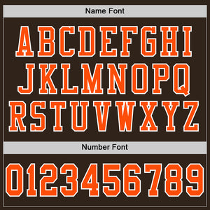 Custom Brown Orange-White Mesh Authentic Football Jersey