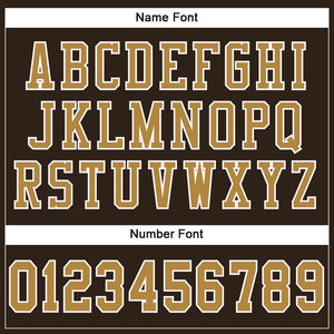 Custom Brown Old Gold-White Mesh Authentic Football Jersey