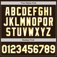 Load image into Gallery viewer, Custom Brown White-Gold Authentic Baseball Jersey

