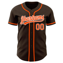 Load image into Gallery viewer, Custom Brown Orange-White Authentic Baseball Jersey
