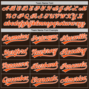 Custom Brown Orange-White Authentic Baseball Jersey